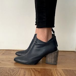 Zero + Maria Cornejo leather ankle boots 3” heel